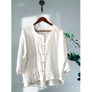 Summer Women's Button-Down Cotton&Linen Shirt