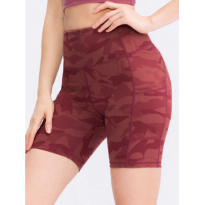 Pocket Stretch Quick-dry Red Yoga Shorts