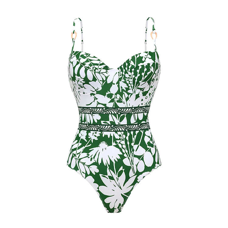 Sling Shadow of Trees Printed One Piece Swimsuit Set Sling Shadow of Trees Printed One Piece Swimsuit Set