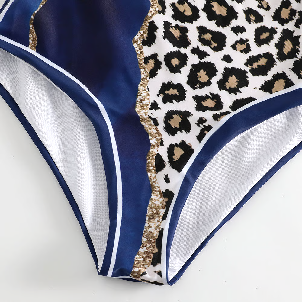 Blue Marble Lleopard Pprint Swimsuit Set Blue Marble Lleopard Pprint Swimsuit Set