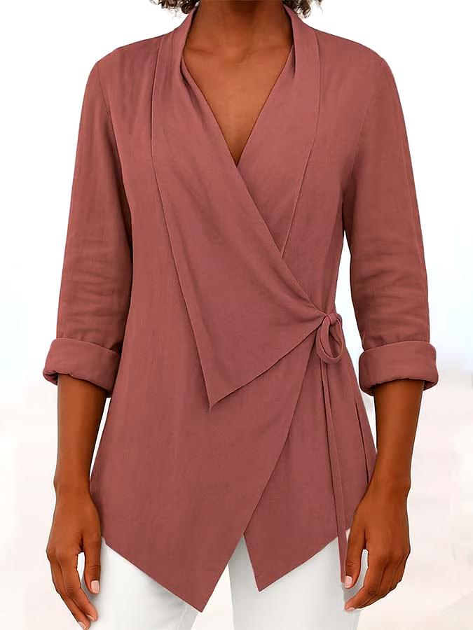 Women'S Casual Solid Color Tie Top Women'S Casual Solid Color Tie Top