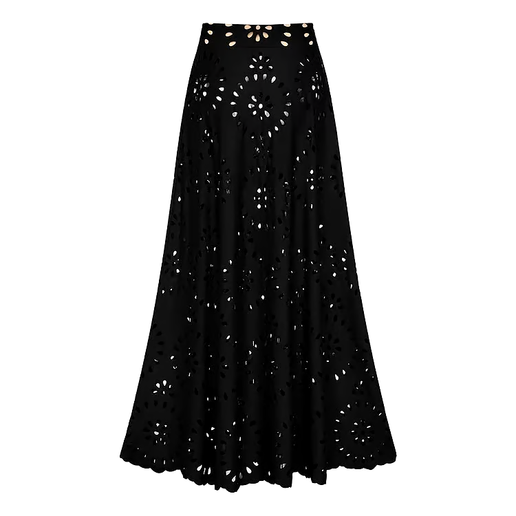 DBVACAY Laser Cutting Flower Hollow Flared Skirt Swimsuit Set