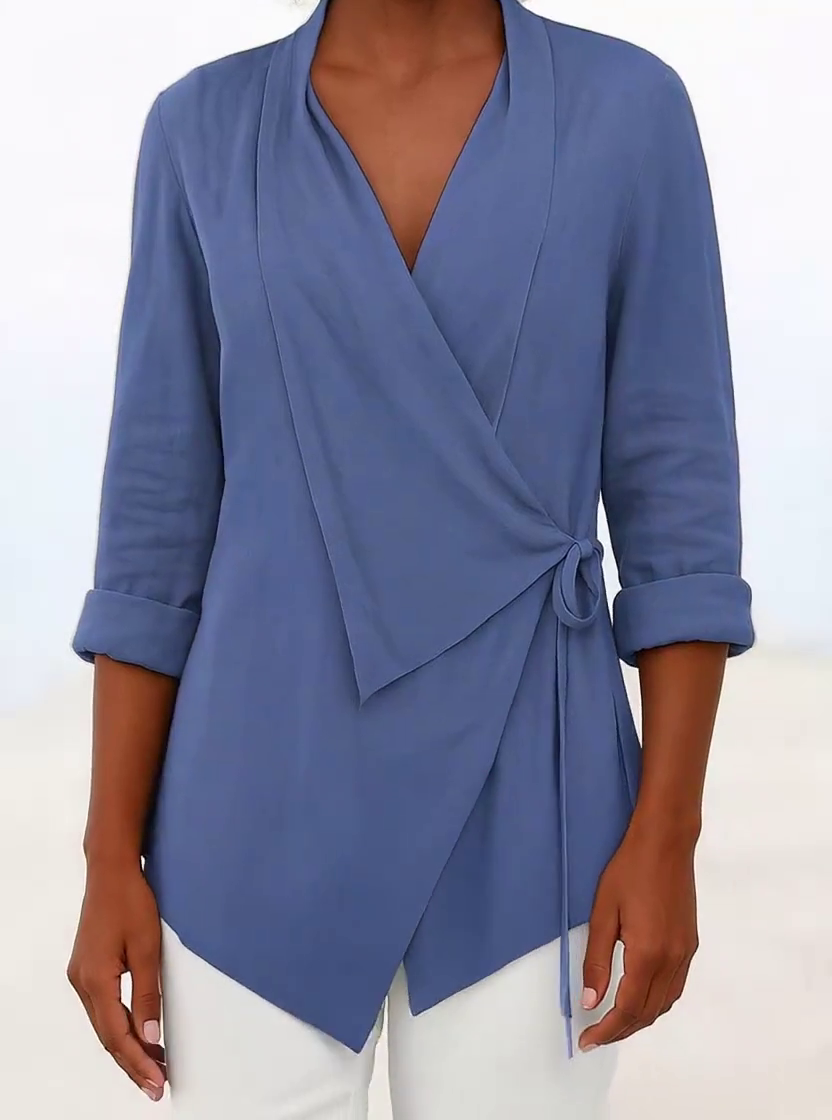 Women'S Casual Solid Color Tie Top Women'S Casual Solid Color Tie Top