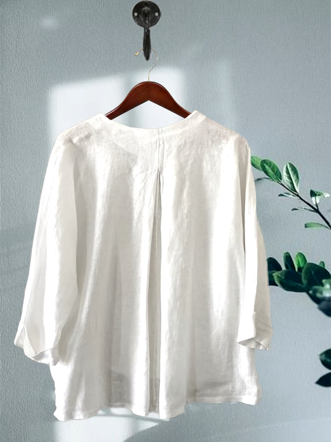 Summer Women's Button-Down Cotton&Linen Shirt Summer Women's Button-Down Cotton&Linen Shirt