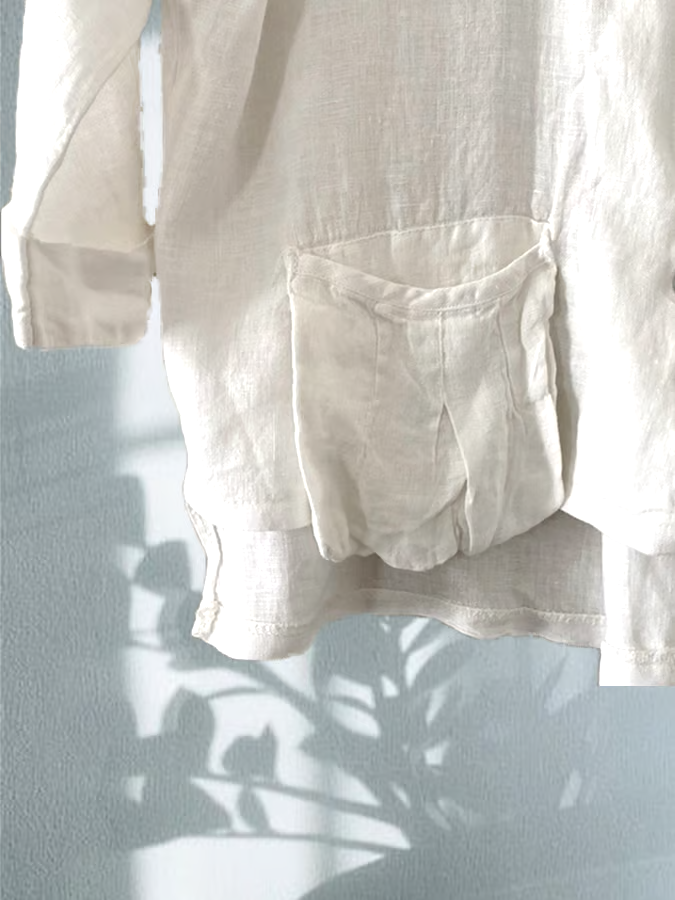 Summer Women's Button-Down Cotton&Linen Shirt Summer Women's Button-Down Cotton&Linen Shirt