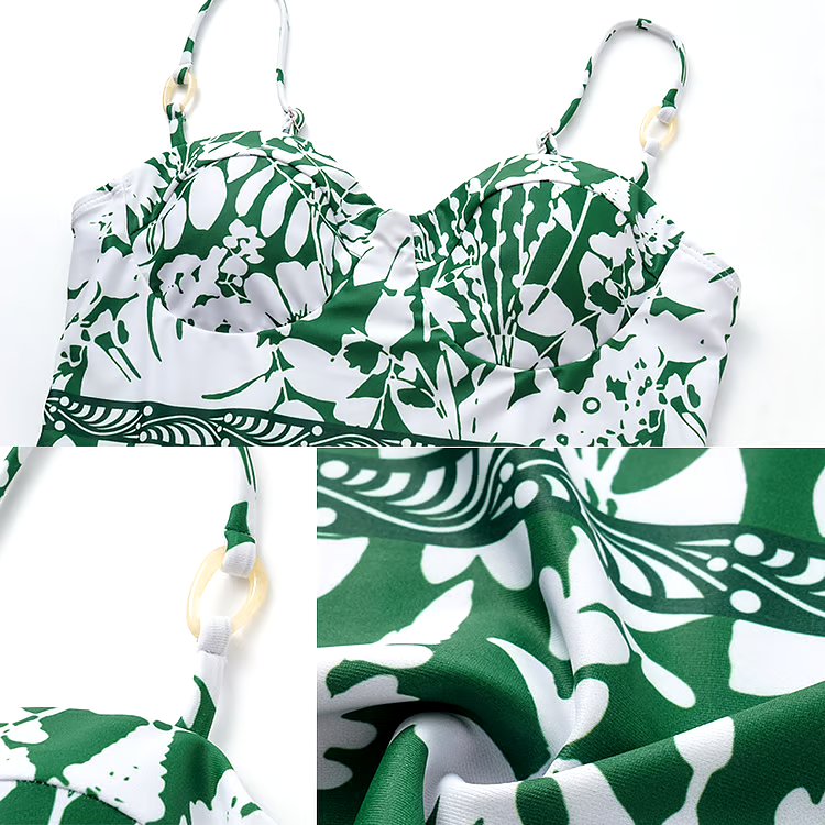 Sling Shadow of Trees Printed One Piece Swimsuit Set Sling Shadow of Trees Printed One Piece Swimsuit Set