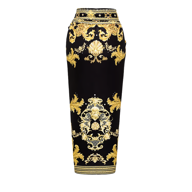 Dbvacay Vintage Baroque Print With Chain One Piece Swimsuit Set