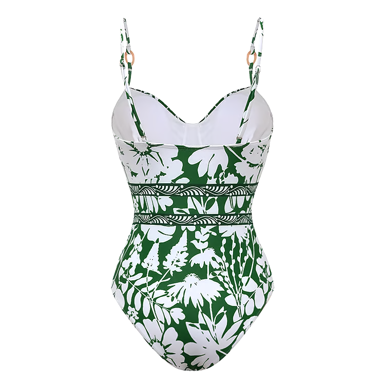 Sling Shadow of Trees Printed One Piece Swimsuit Set Sling Shadow of Trees Printed One Piece Swimsuit Set