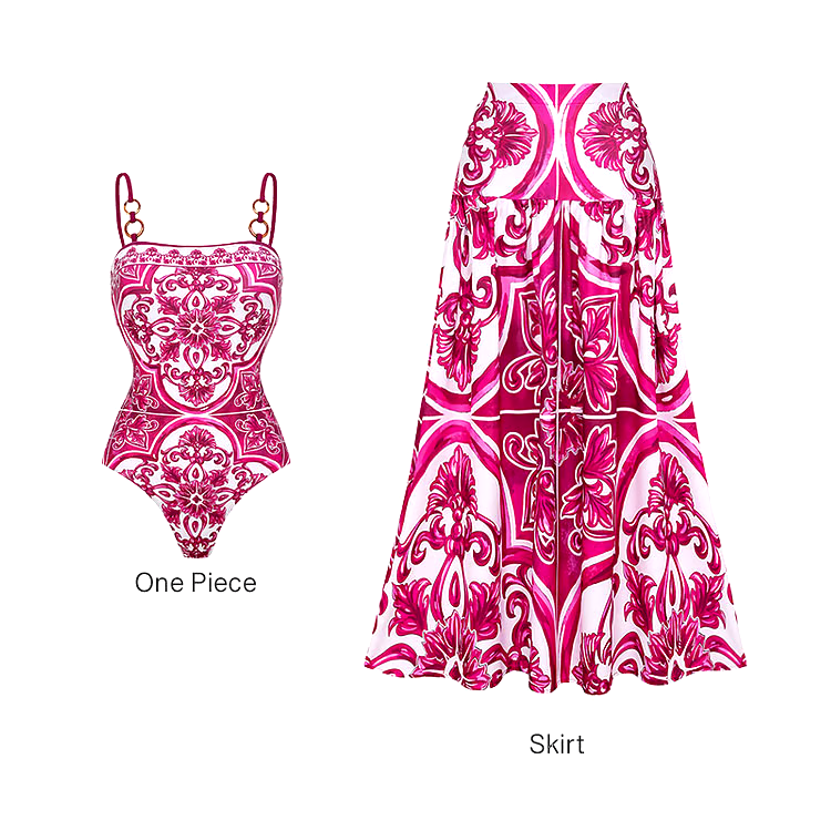 Sling Print Dressi Two Piece Swimsuit Set Sling Print Dressi Two Piece Swimsuit Set