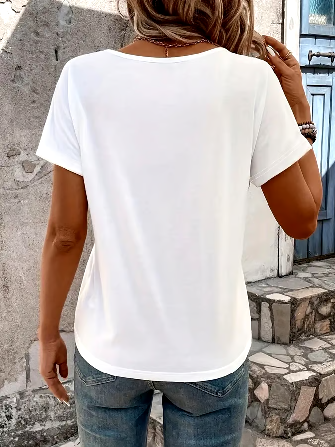 Women's Casual Solid Color Short Sleeve T-Shirt