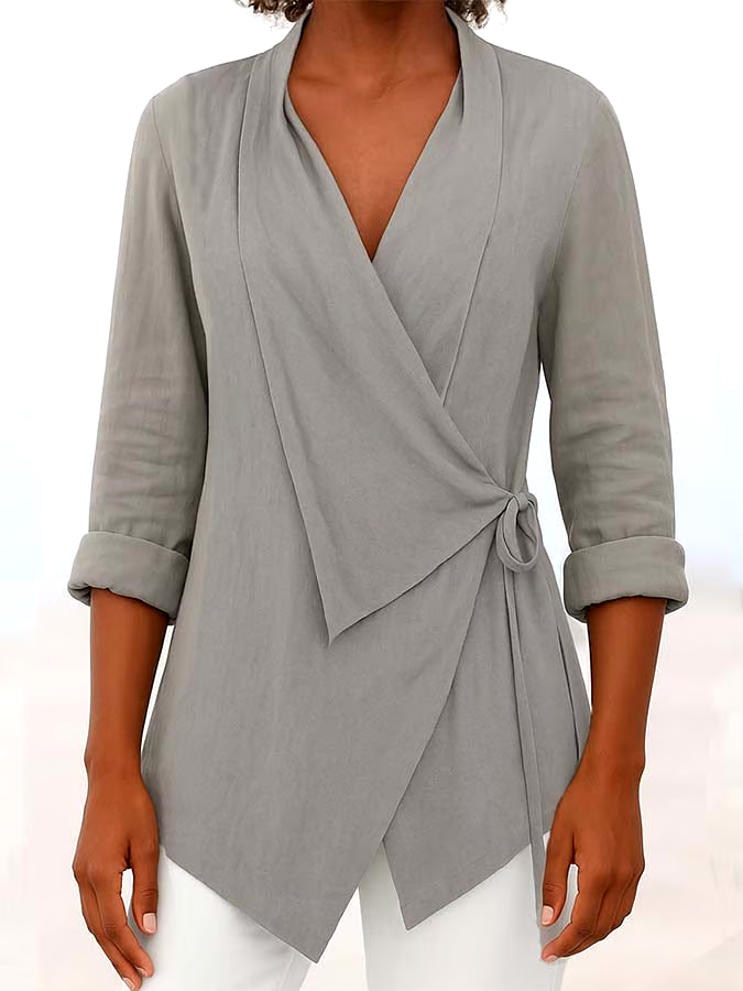 Women'S Casual Solid Color Tie Top Women'S Casual Solid Color Tie Top