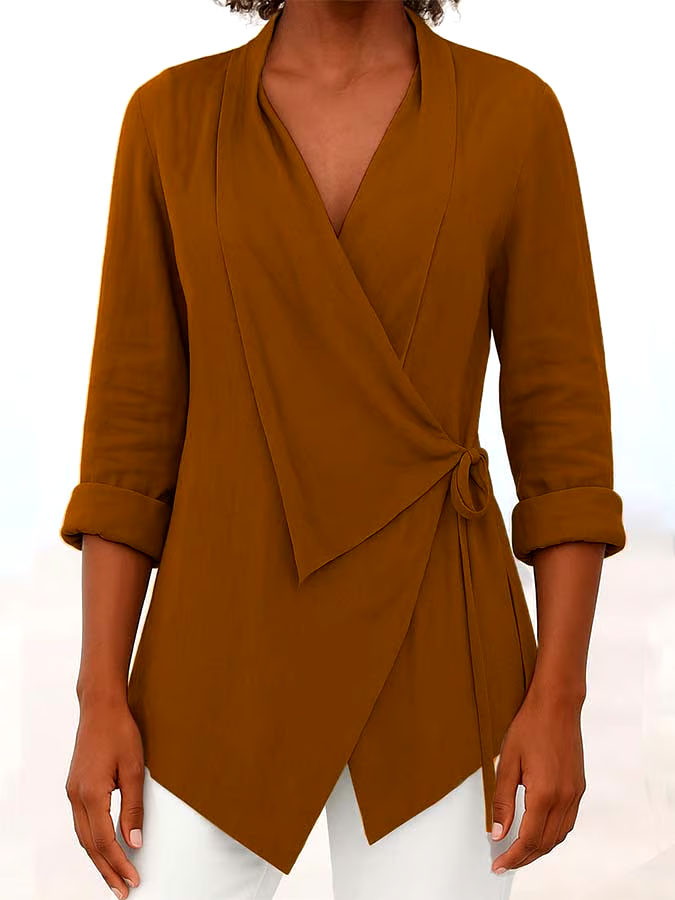 Women'S Casual Solid Color Tie Top Women'S Casual Solid Color Tie Top