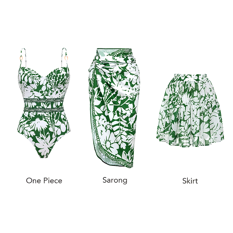 Sling Shadow of Trees Printed One Piece Swimsuit Set Sling Shadow of Trees Printed One Piece Swimsuit Set