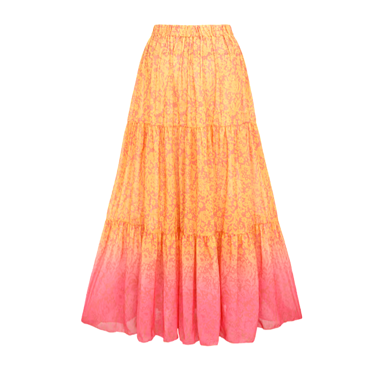 Gradation Print Skirt Swimsuit Set