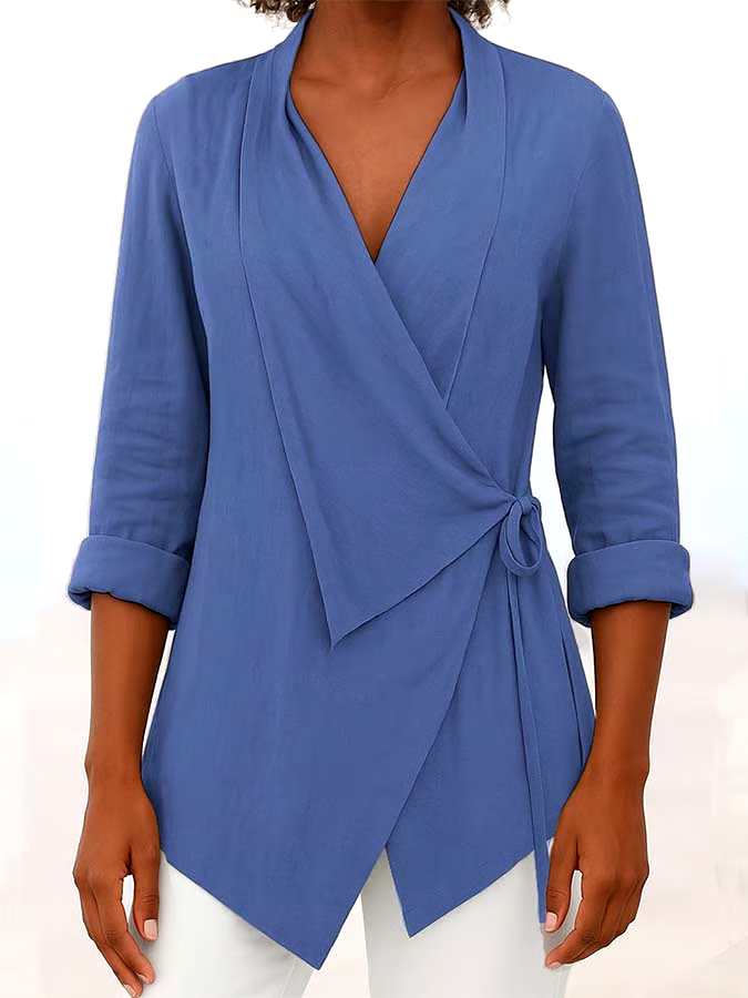 Women'S Casual Solid Color Tie Top Women'S Casual Solid Color Tie Top