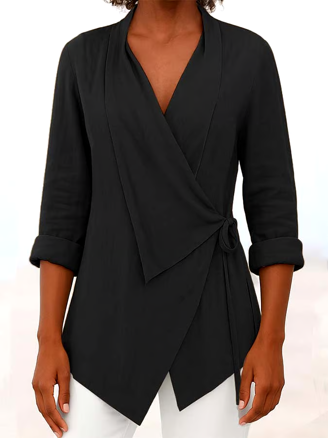 Women'S Casual Solid Color Tie Top